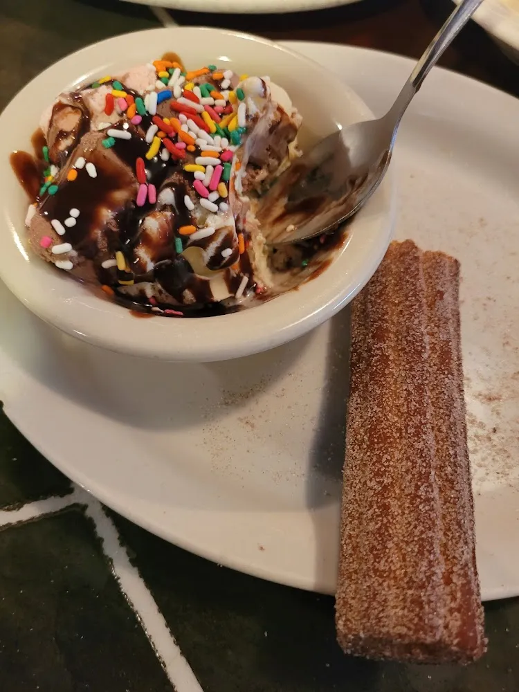 Churros Served with Ice Cream